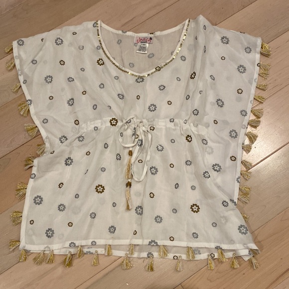 CHACH beach girls gold tassel sequin trim beach cover up dress - Picture 3 of 12